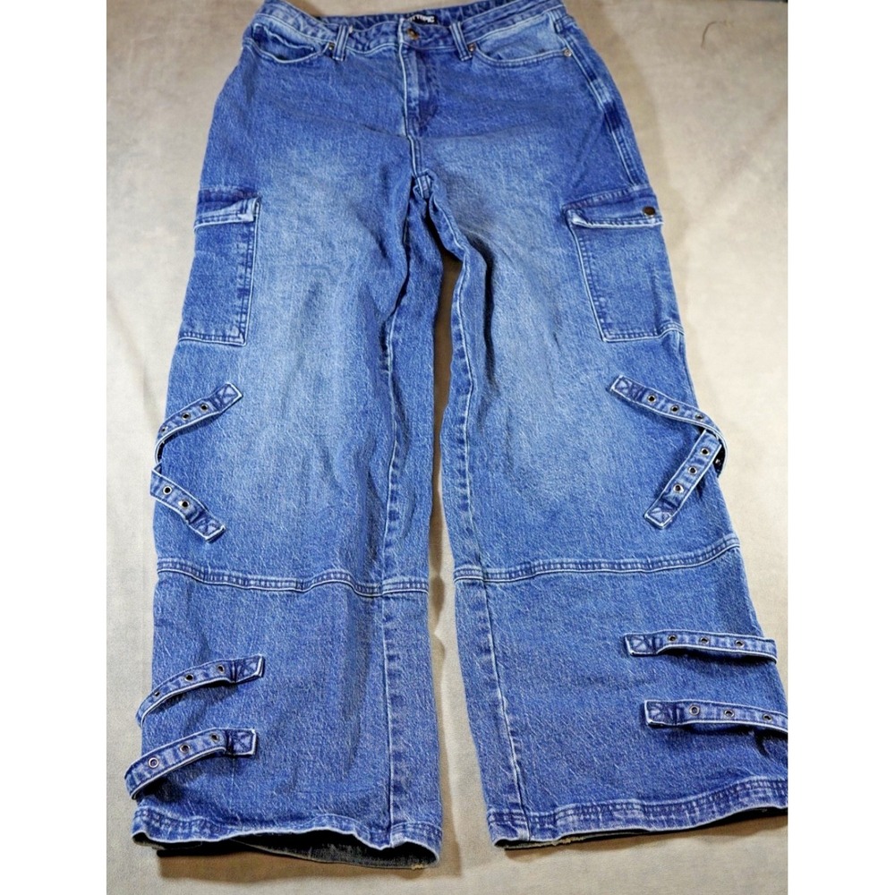 Hot‎ Topic Womens Baggy Denim Jeans Rave Goth Grunge Cyber Wear 9 (31x31) Cargo